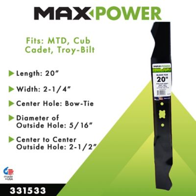 Image showing  20 in. Mulching Lawn Mower Blade for MTD, Cub Cadet and Troy-Bilt Walk-Behind Mowers, Replaces OEM 942-0740