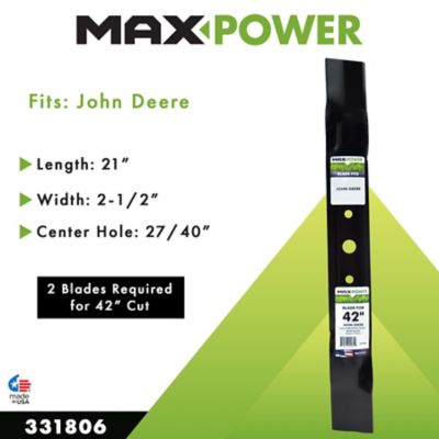 Image showing  42 in. Lawn Mower Blade for John Deere, Sabre and Scotts Mowers, Replaces OEM GX20249, GX20433, GY20567 and 50-3036