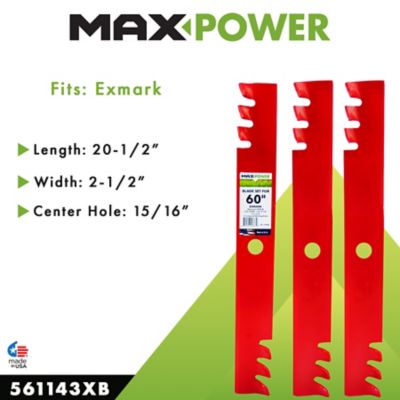 Image showing  60 in. Commercial Mulching Lawn Mower Blades for Exmark and Windsor Mowers, 3 pk.