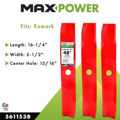 Image showing  48 in. Mulching Lawn Mower Blades for Many Exmark Mowers, Replaces OEM 103-6391, 103-6391-S and 50-1936, 3 pk.