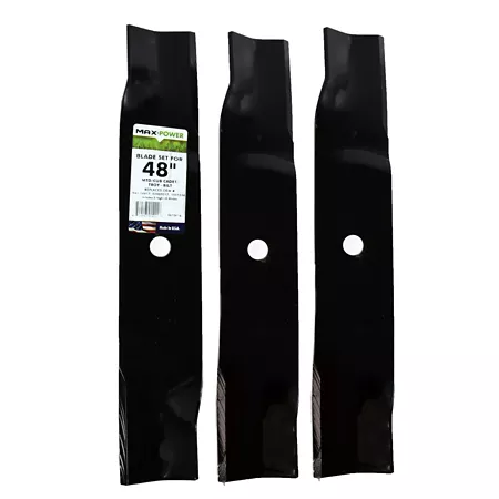 MaxPower 48 in High Lift Blades for MTD Cub Cadet Troy-Bilt Mowers Replaces OEM 02005017 742-04417 942-04417 3 Pack Mower Blades