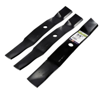 Image showing 5 th MaxPower 54 in. Lawn Mower Blades for Many John Deere Mowers, Replaces OEM M136195 and TCU30316, 3 pk.