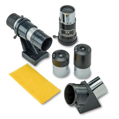 Image showing 5 th Carson Optical 133.5x 70mm Skychaser Refractor Beginner Telescope with Tabletop Tripod, Black/Silver