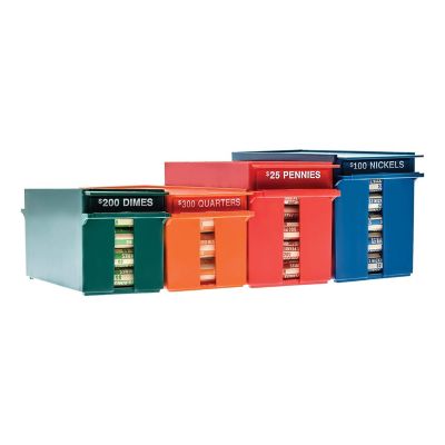 Nadex Coins Rolled Coin Storage Boxes with Lockable Covers