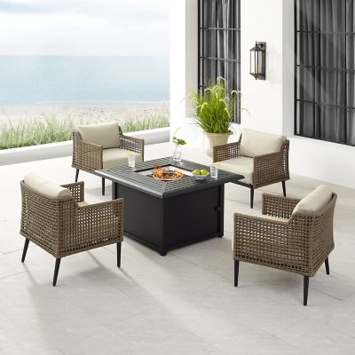 Crosley 5 pc. Southwick Wicker Conversation Set and Fire Table -  KO70321LBCR