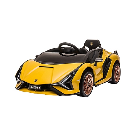 Best Ride On Cars Unisex Kids' Lamborghini Sian 12V Car, Yellow