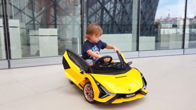 Image showing  Kids' Lamborghini Sian 12V Ride-On Car, Yellow