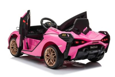 Image showing 1 th Best Ride On Cars Kids' Lamborghini Sian 12V Ride-On Car, Pink