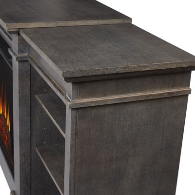 Image showing  81.125 in. Eliot Grand Media Electric Fireplace in Antique Gray