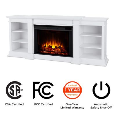 Image showing  81.125 in. Eliot Grand Media Electric Fireplace in White