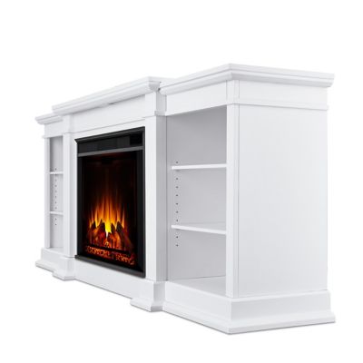 Image showing  81.125 in. Eliot Grand Media Electric Fireplace in White