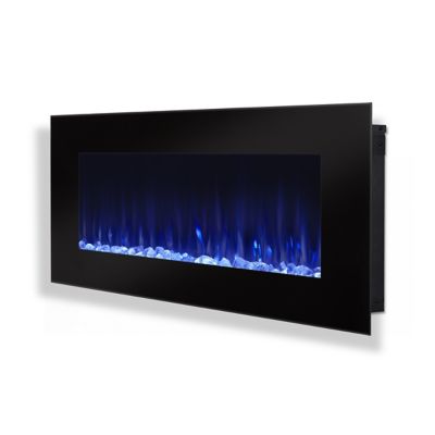 Image showing  Electric Indoor Dinatale Wall-Mounted Fireplace, 50 in., Black