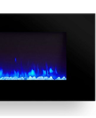 Image showing 10 th Real Flame Electric Indoor Dinatale Wall-Mounted Fireplace, 50 in., Black