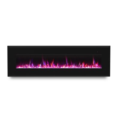 Image showing  Electric Indoor Corretto Wall-Mounted Fireplace, 72 in., Black