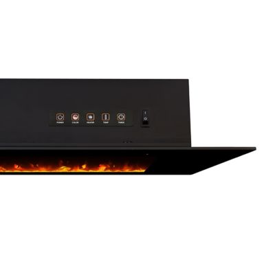Image showing  Electric Indoor Corretto Wall-Mounted Fireplace, 72 in., Black