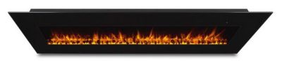 Image showing 9 th Real Flame Electric Indoor Corretto Wall-Mounted Fireplace, 72 in., Black