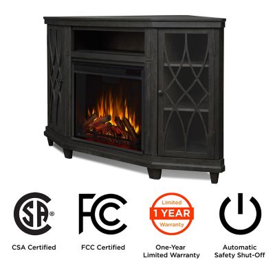 Image showing  56.26 in. Lynette Corner Media Electric Fireplace, Gray