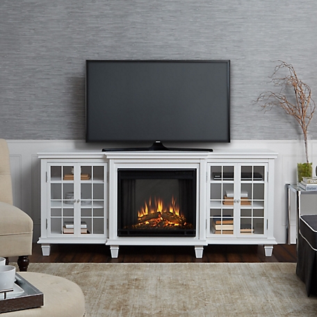 Real Flame 70 in. Marlowe Media Electric Fireplace, White
