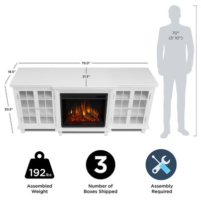 Image showing  70 in. Marlowe Media Electric Fireplace, White