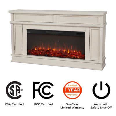 Image showing  60.125 in. Torrey Landscape Electric Fireplace, Bone White