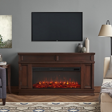 Real Flame 60.125 in. Torrey Landscape Electric Fireplace, Dark Walnut