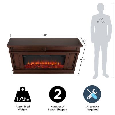 Image showing  60.125 in. Torrey Landscape Electric Fireplace, Dark Walnut