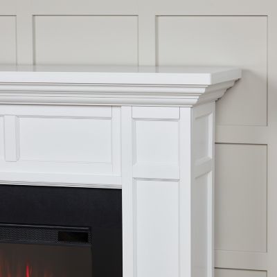 Image showing  74.75 in. Alcott Landscape Electric Fireplace in White