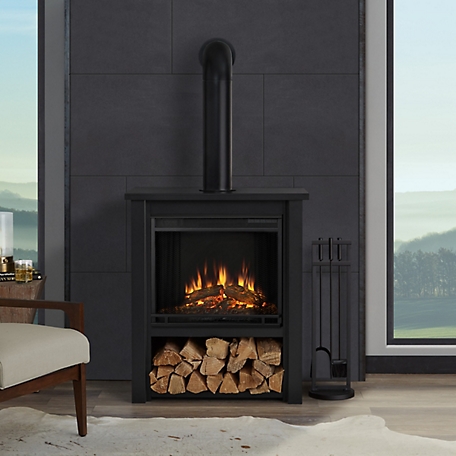 Real Flame 32 in. Hollis Electric Fireplace in Black