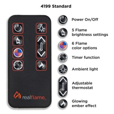 Image showing 10 th Real Flame Electric Indoor Hollis Fireplace,32 in., Black