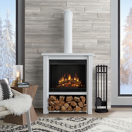 Real Flame 32 in. Hollis Electric Fireplace in White