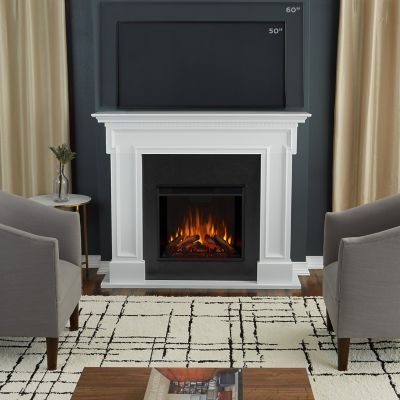 Image showing  54.38 in. Thayer Electric Fireplace, White