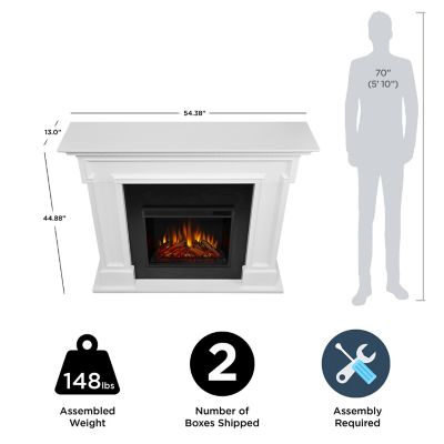 Image showing  54.38 in. Thayer Electric Fireplace, White