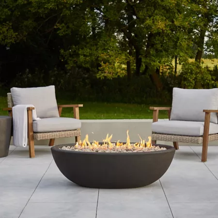 Real Flame Riverside Oval Propane Gas Fire Bowl 48.25-inch x 28.25-inch Shale Fire Pits