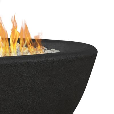 Image showing 5 th Real Flame 48.25 in. x 28.25 in. Riverside Oval Propane Gas Fire Bowl, Shale