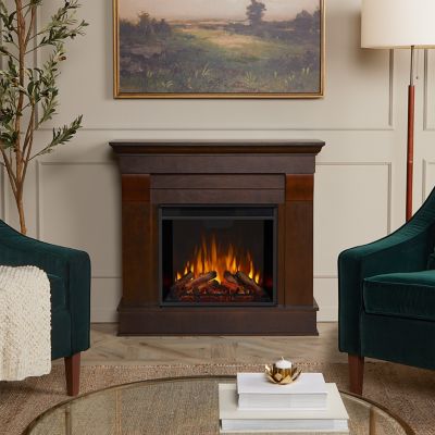 Real Flame Electric Indoor Chateau Fireplace, 40.9 in., Dark Walnut