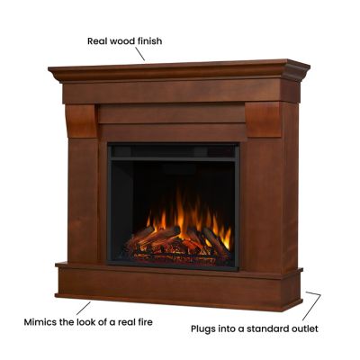 Image showing 7 th Real Flame Electric Indoor Chateau Fireplace, 40.9 in., Espresso