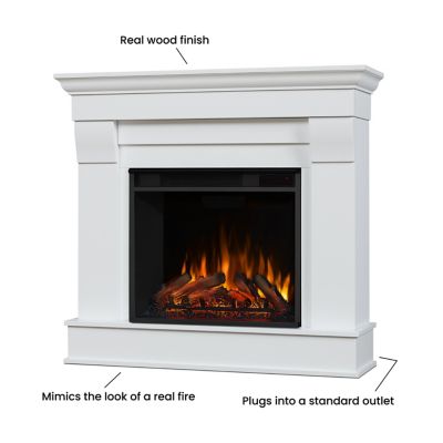 Image showing 7 th Real Flame 40.9 in. Chateau Electric Fireplace in White