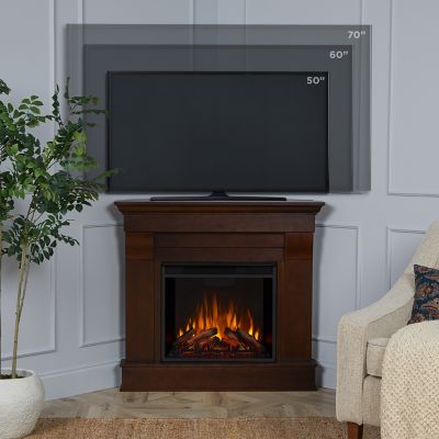 Image showing  40.9 in. Chateau Corner Electric Fireplace in Dark Walnut