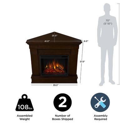 Image showing  40.9 in. Chateau Corner Electric Fireplace in Dark Walnut