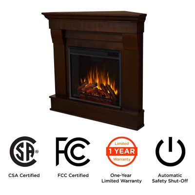 Image showing  40.9 in. Chateau Corner Electric Fireplace in Dark Walnut