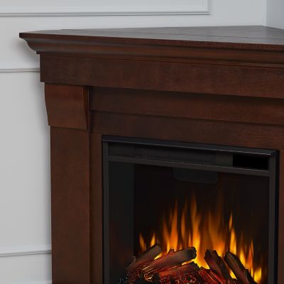 Image showing 5 th Real Flame 40.9 in. Chateau Corner Electric Fireplace in Dark Walnut