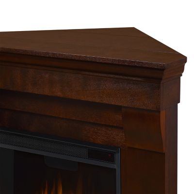 Image showing 6 th Real Flame 40.9 in. Chateau Corner Electric Fireplace in Dark Walnut