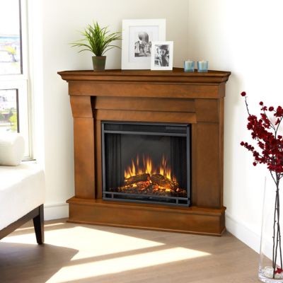 Real Flame 40.9 in. Chateau Corner Electric Fireplace in Espresso