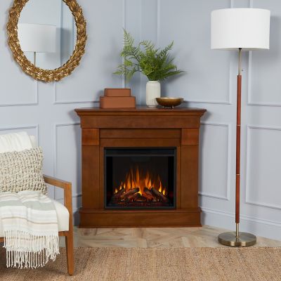 Real Flame 40.9 in. Chateau Corner Electric Fireplace in Espresso