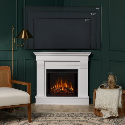 Image showing  Electric Indoor Chateau Corner Fireplace, 40 in., White