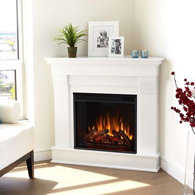 Image showing  Electric Indoor Chateau Corner Fireplace, 40 in., White