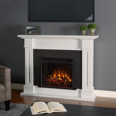 Real Flame 53.5 in. Kipling Electric Fireplace, White