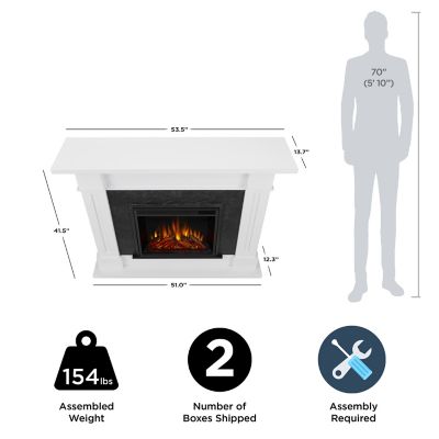 Image showing  53.5 in. Kipling Electric Fireplace, White