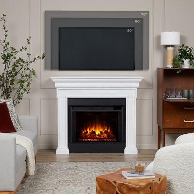 Image showing  55.875 in. Emerson Grand Electric Fireplace, Rustic White