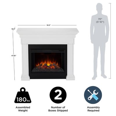 Image showing  55.875 in. Emerson Grand Electric Fireplace, Rustic White